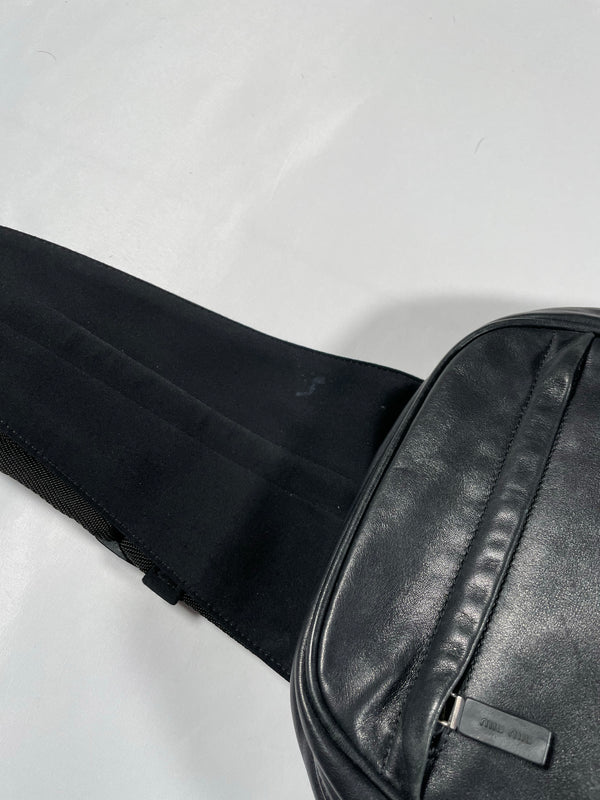 1999 Miu Miu black leather crossbody bag