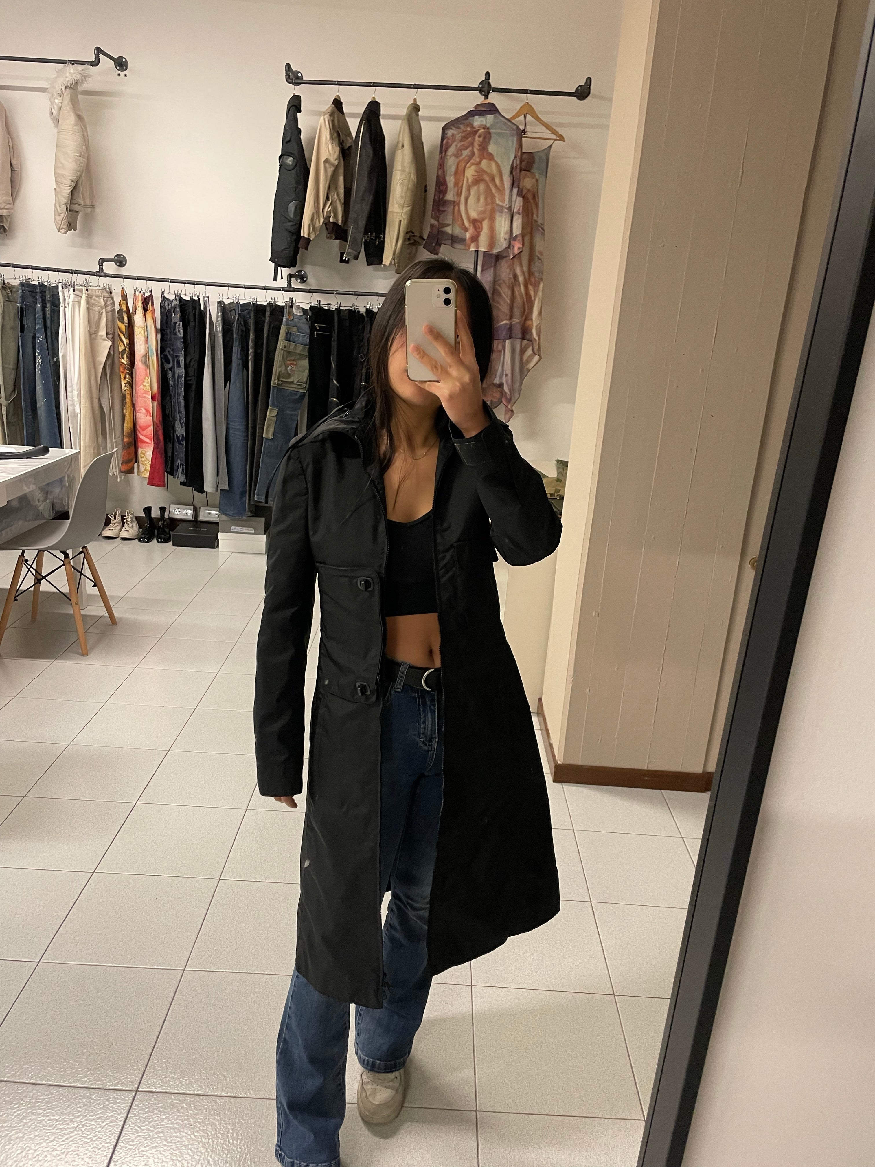 AW1999 Miu Miu hidden pocket technical nylon coat