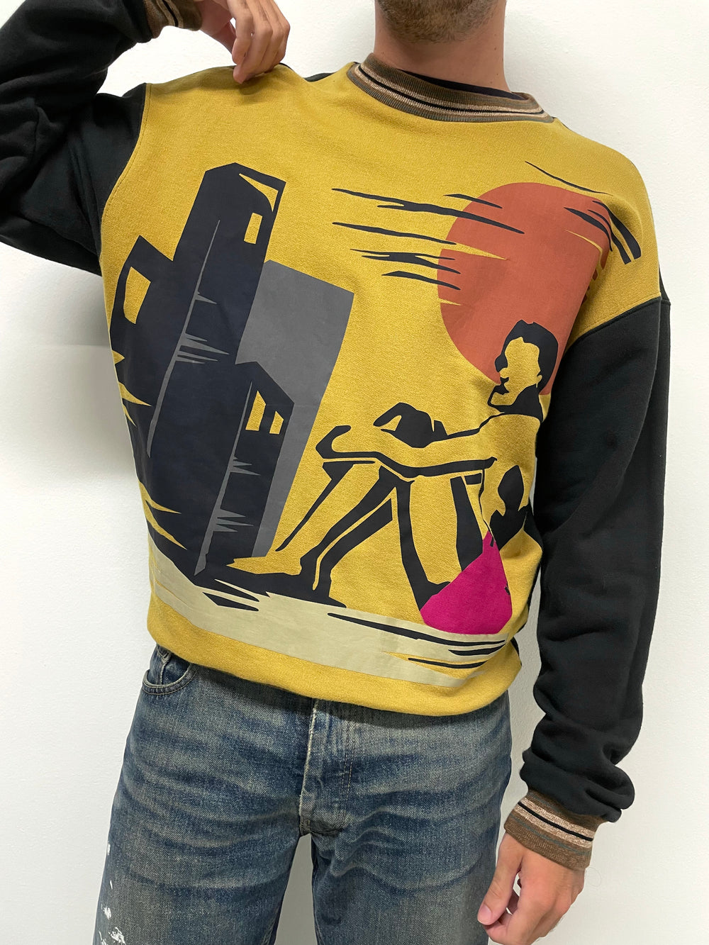 SS2014 Prada abstract Hawaiian crewneck
