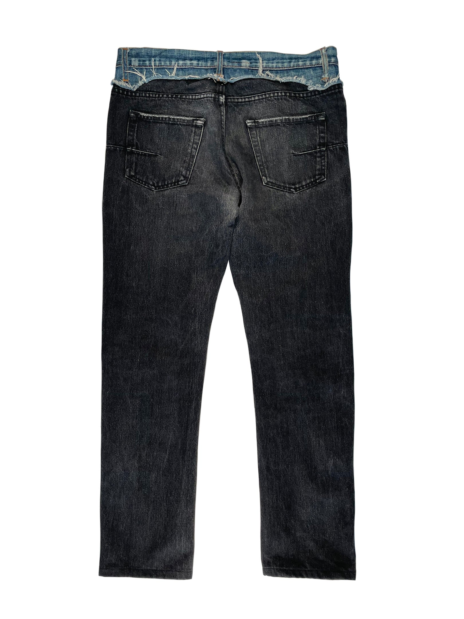 y**様 arv 2005aw dior homme Black denim p Dior Homme Archival Waxed Black Denim - Ākaibu Store