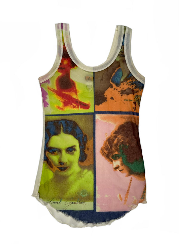 Jean Paul Gaultier faces mesh tank