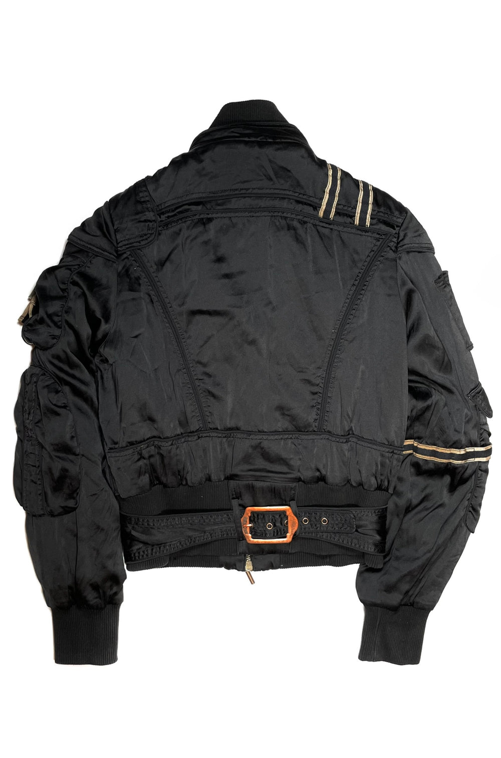 1990s Roberto Cavalli bondage bomber jacket