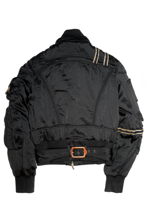 1990s Roberto Cavalli bondage bomber jacket