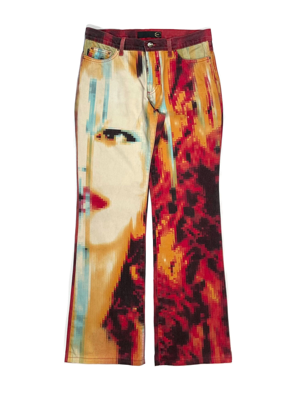 2001 Roberto Cavalli Desi lava pixel jeans