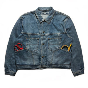 1980s Katharine Hamnett oversize cargo denim jacket