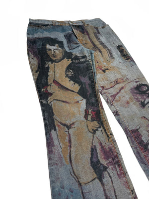Roberto Cavalli Napoleon print jeans
