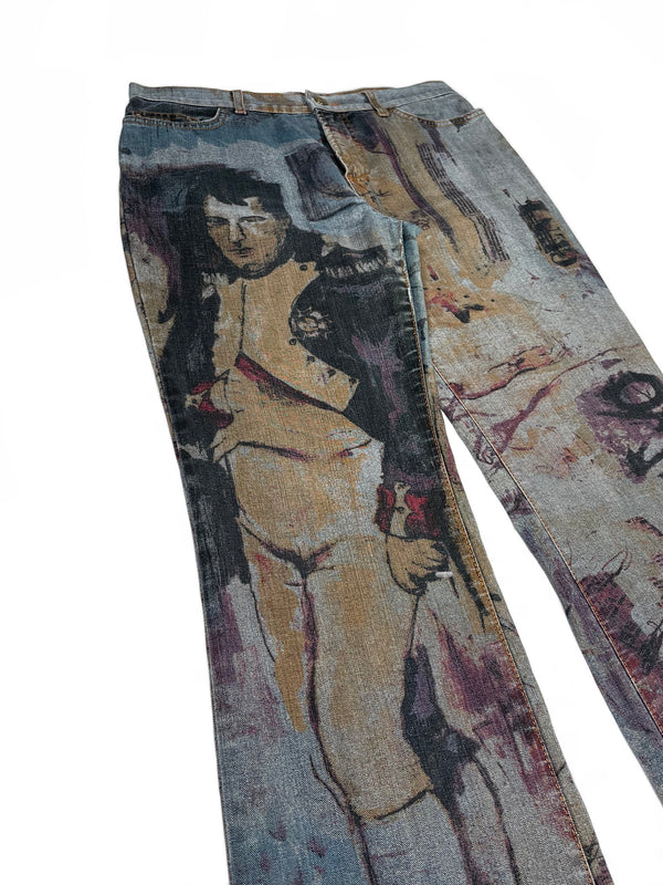 Roberto Cavalli Napoleon print jeans