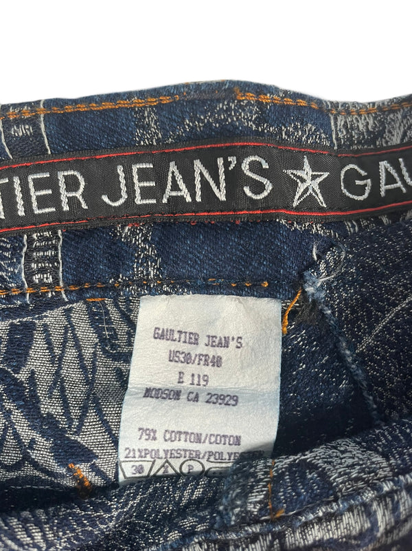 AW1994 Jean Paul Gaultier Dragon Slayer jacquard tattoo denim