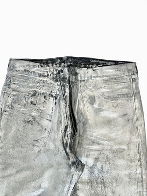 AW1999 Maison Margiela artisanal silver painted jeans