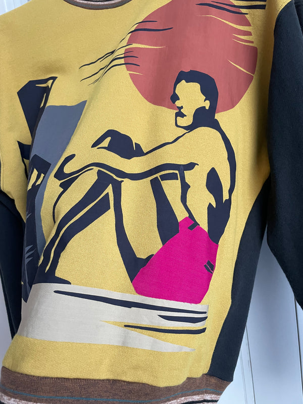 SS2014 Prada abstract Hawaiian crewneck