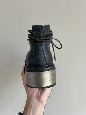1990s Dirk Bikkembergs laces through metal heel boots