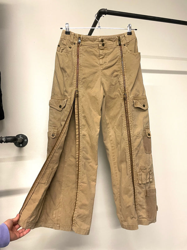 2004 Dolce & Gabbana full zipper cargo multi pockets pants