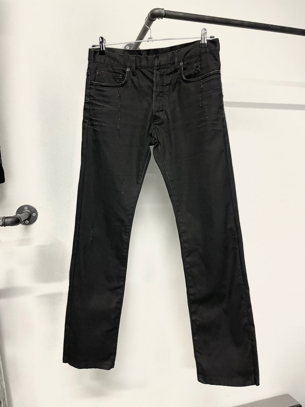 2000s Dior Homme black distressed jeans