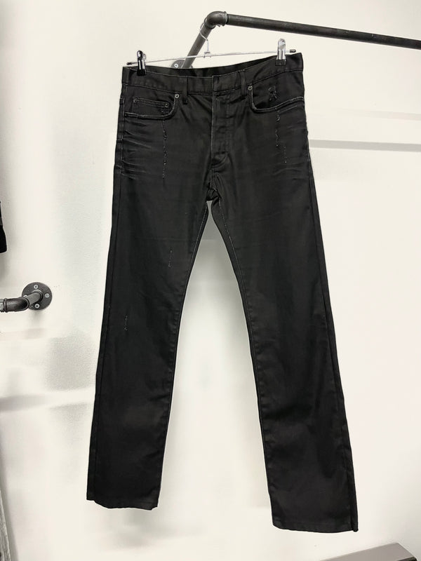 2000s Dior Homme black distressed jeans