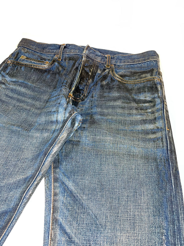 AW2007 Dior Homme waxed blue denim
