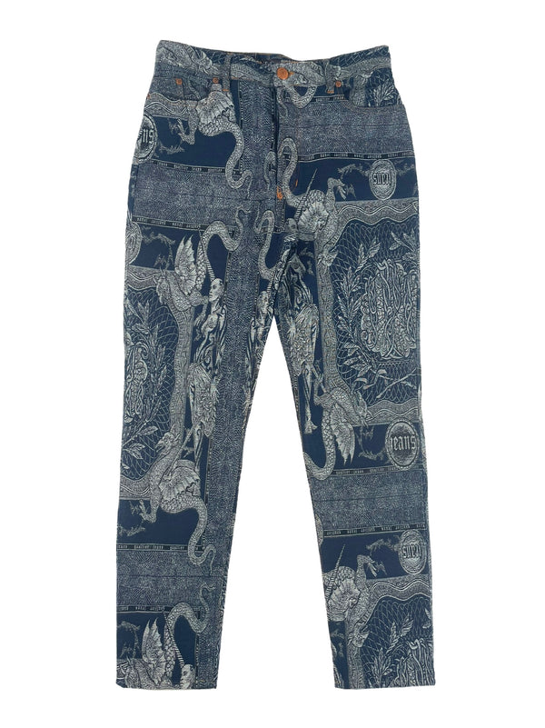 AW1994 Jean Paul Gaultier Dragon Slayer jacquard tattoo denim