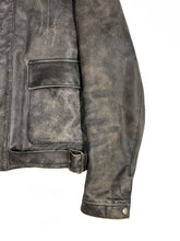 Load image into Gallery viewer, AW2001 Miu Miu distressed leather belted jacket
