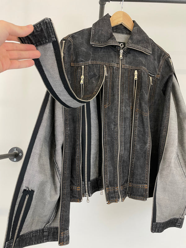 Dolce & Gabbana zipper shredder denim jacket