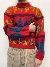 Load image into Gallery viewer, 1980s Marithe Francois Girbaud intarsia floral sweater
