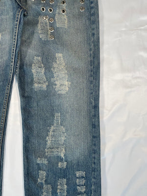 SS2006 Dolce & Gabbana eyelet studded jeans