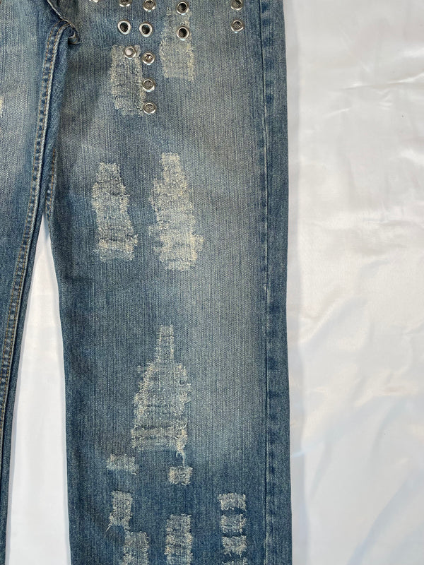 SS2006 Dolce & Gabbana eyelet studded jeans