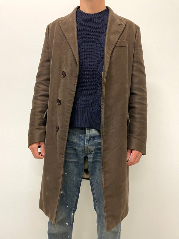 AW1996 Helmut Lang double breasted moleskin coat