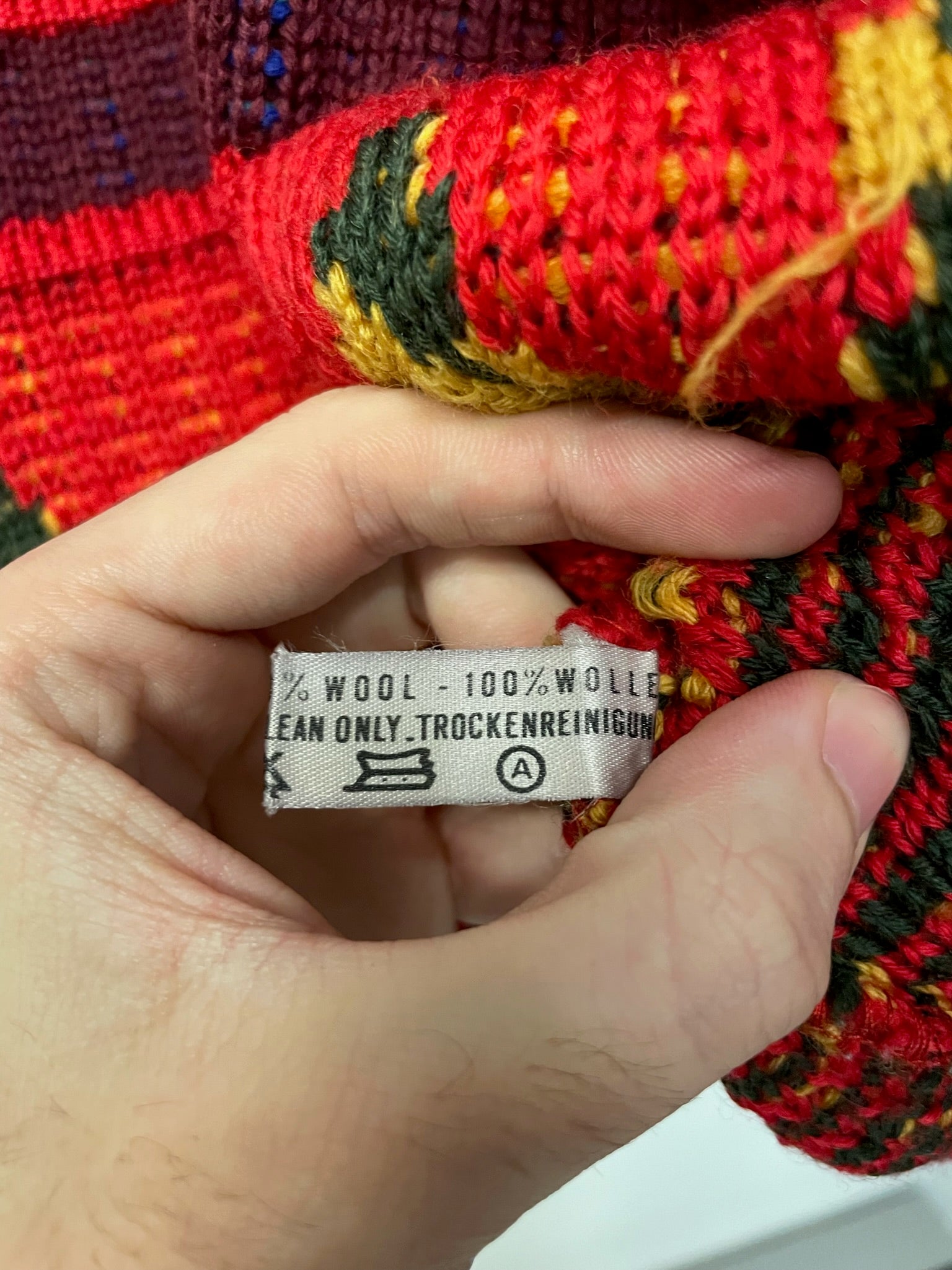 1980s Marithe Francois Girbaud intarsia floral sweater