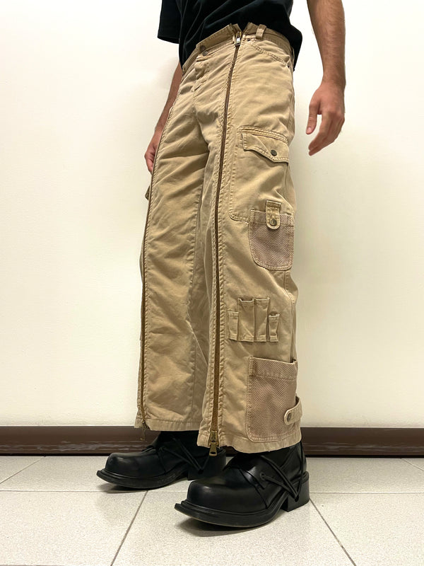 2004 Dolce & Gabbana full zipper cargo multi pockets pants