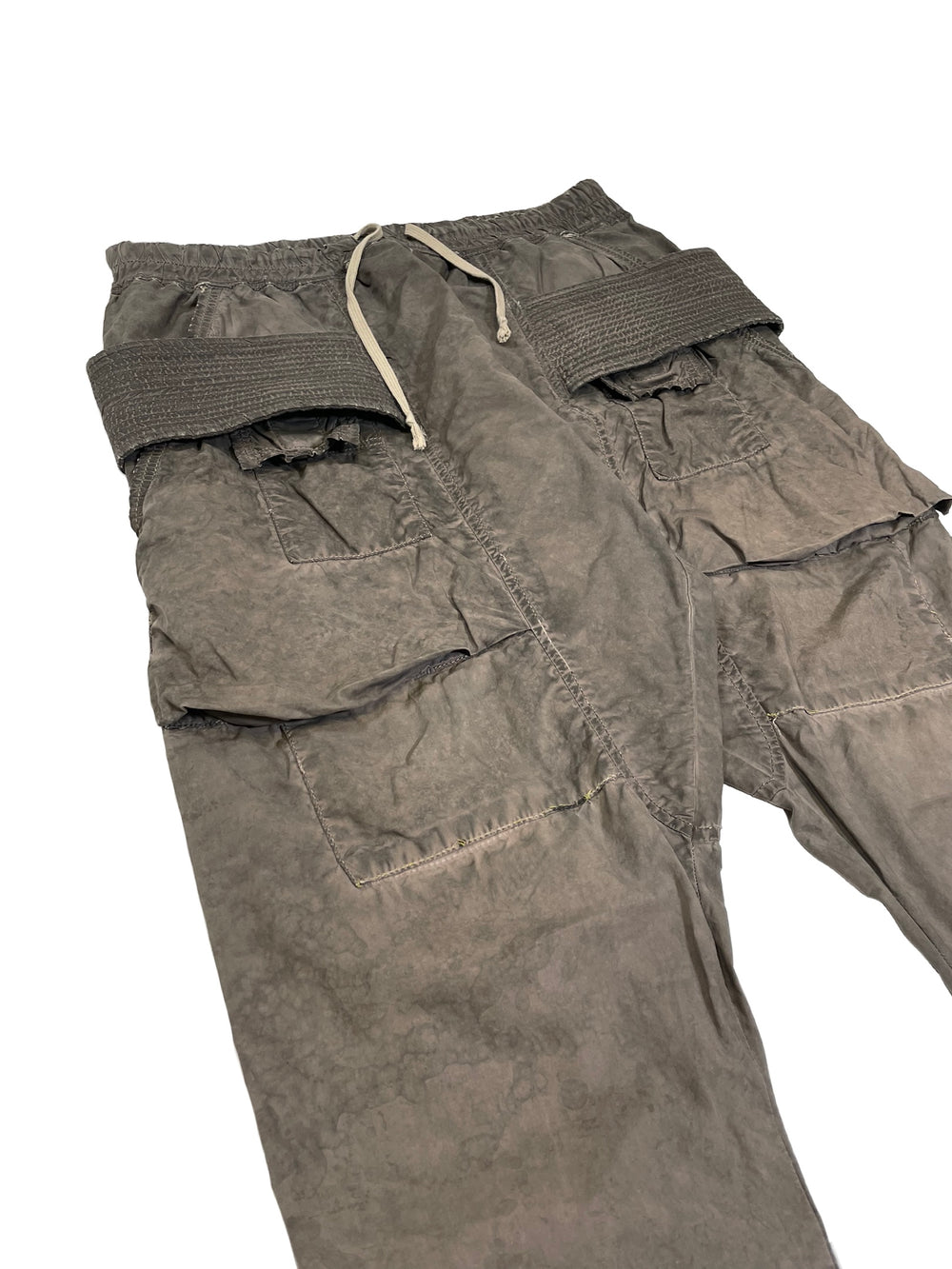 2000s Rick Owens dust grey creatch cargo pants