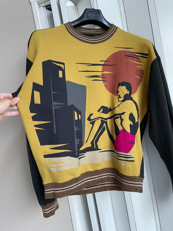 SS2014 Prada abstract Hawaiian crewneck