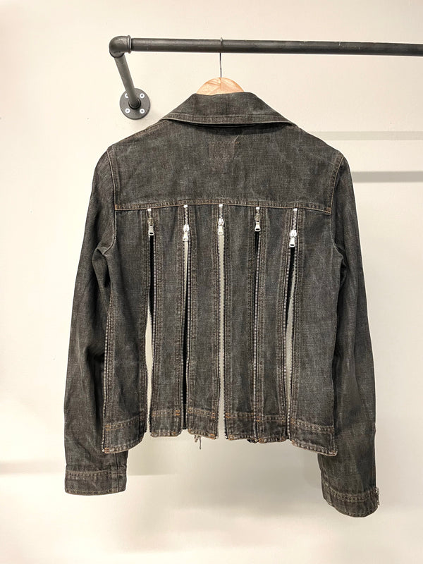 SS2003 Dolce & Gabbana zipper shredder denim jacket