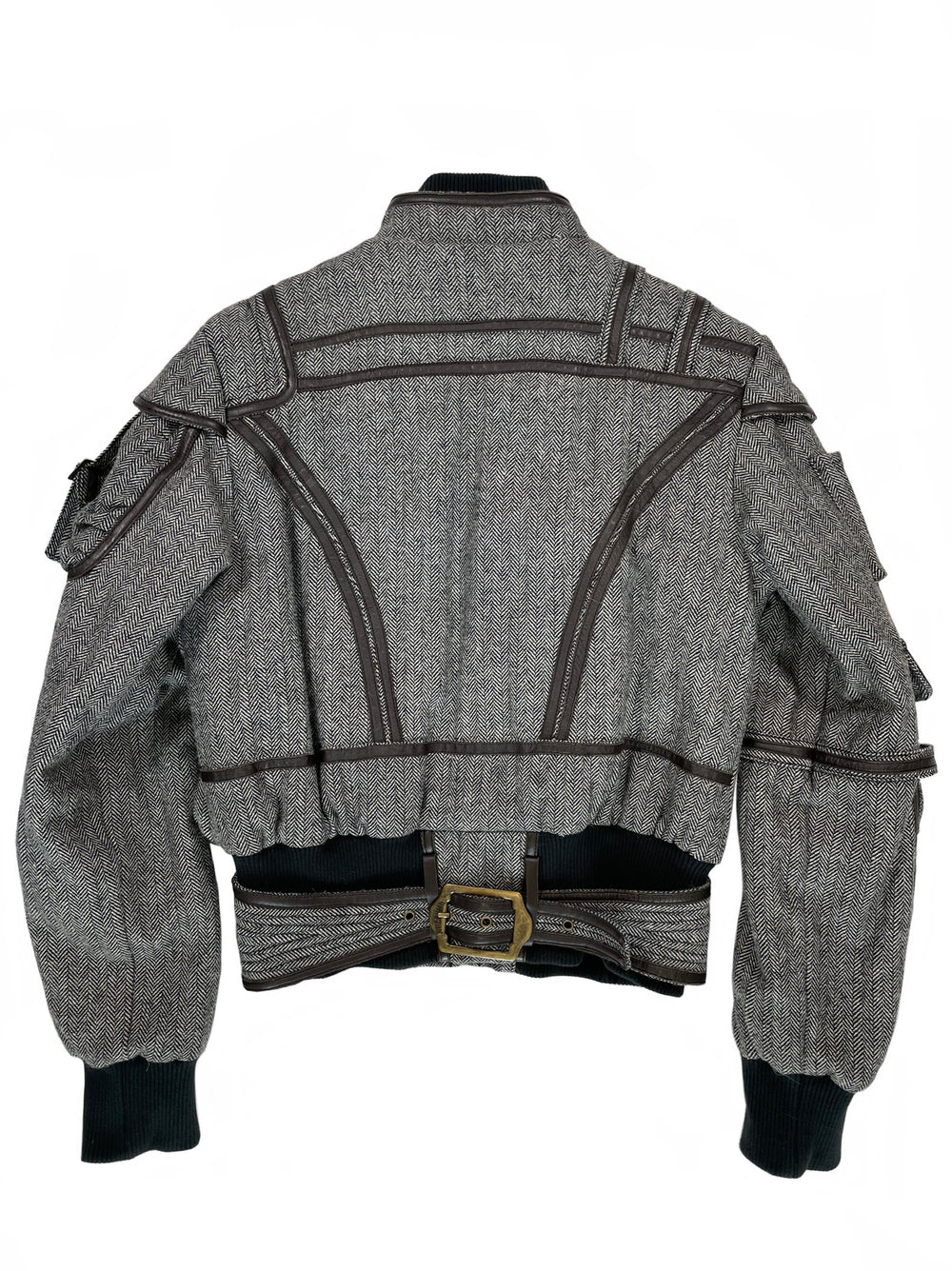 1990s Roberto Cavalli bondage cargo bomber jacket