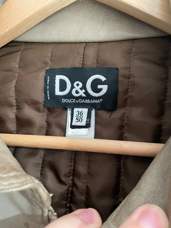 2000s Dolce & Gabbana leather biker jacket