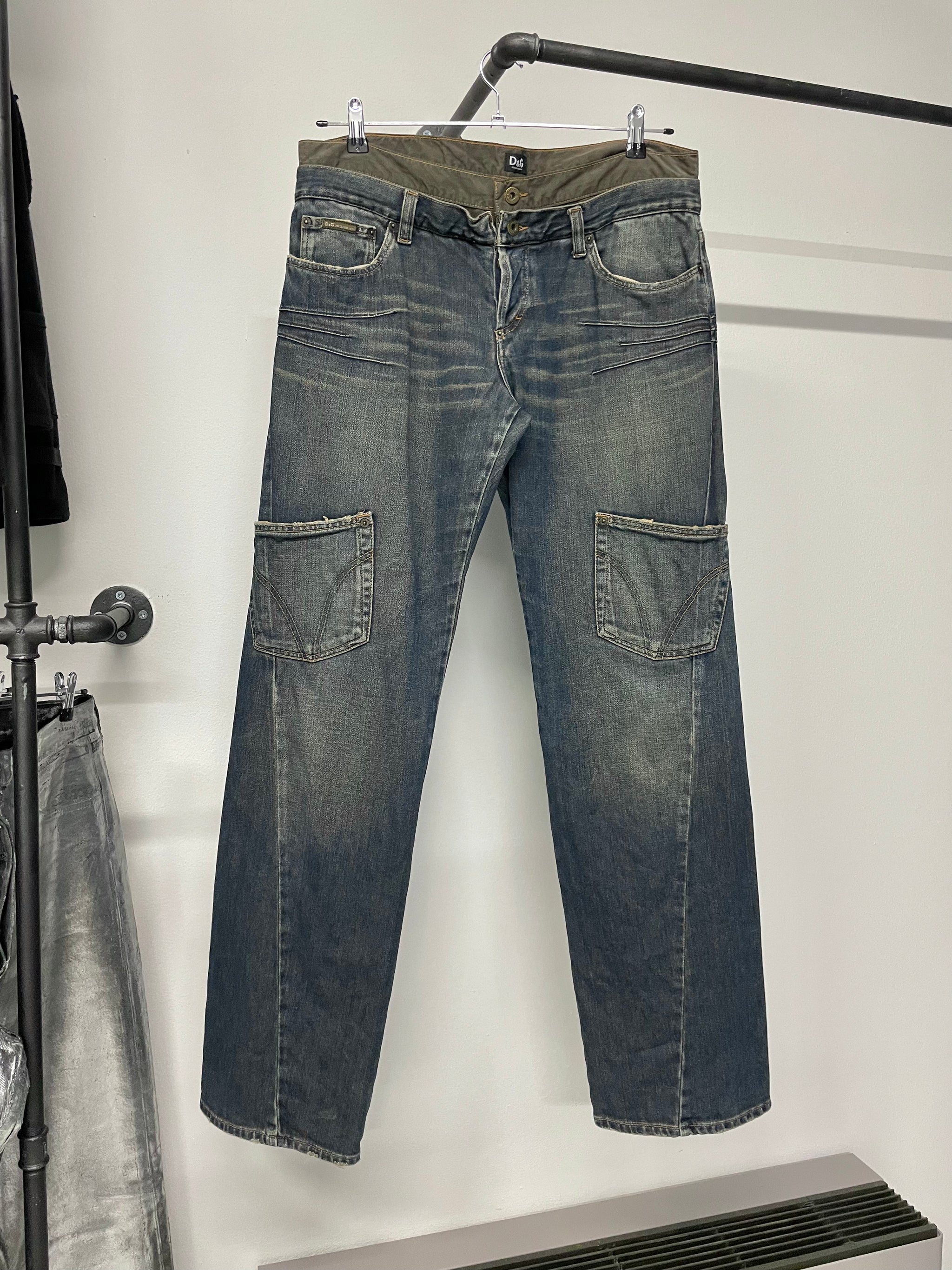 2000s Dolce & Gabbana double waisted asymmetrical cargo 2000s Dolce & Gabbana double waisted asymmetrical cargo