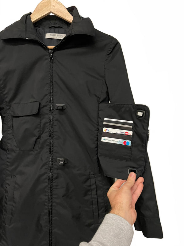 AW1999 Miu Miu hidden pocket technical nylon coat