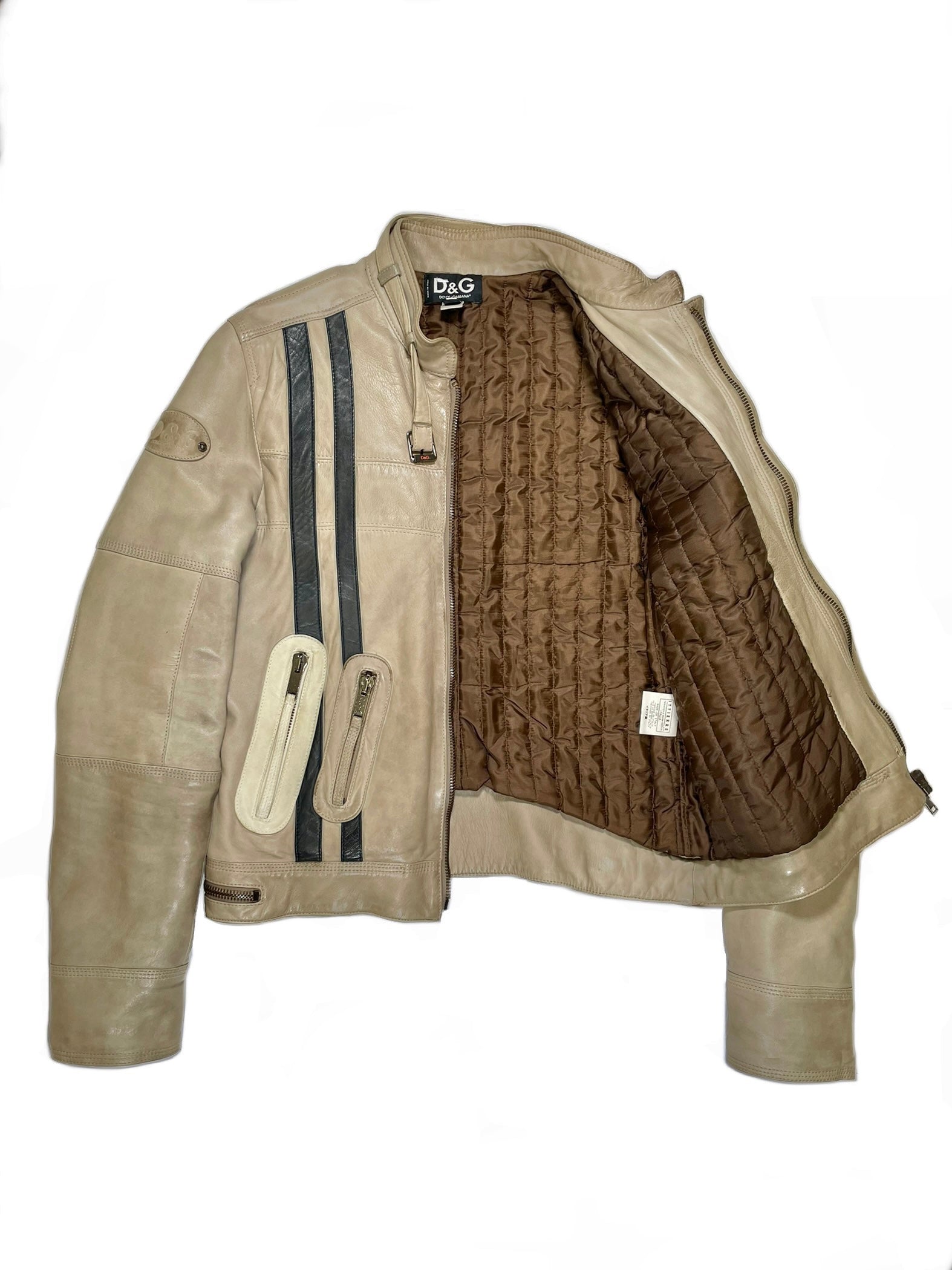 ジャケット・アウター 2000s archive D&G short real leather Jkt 2000's Dolce & Gabbana biker leather jacket