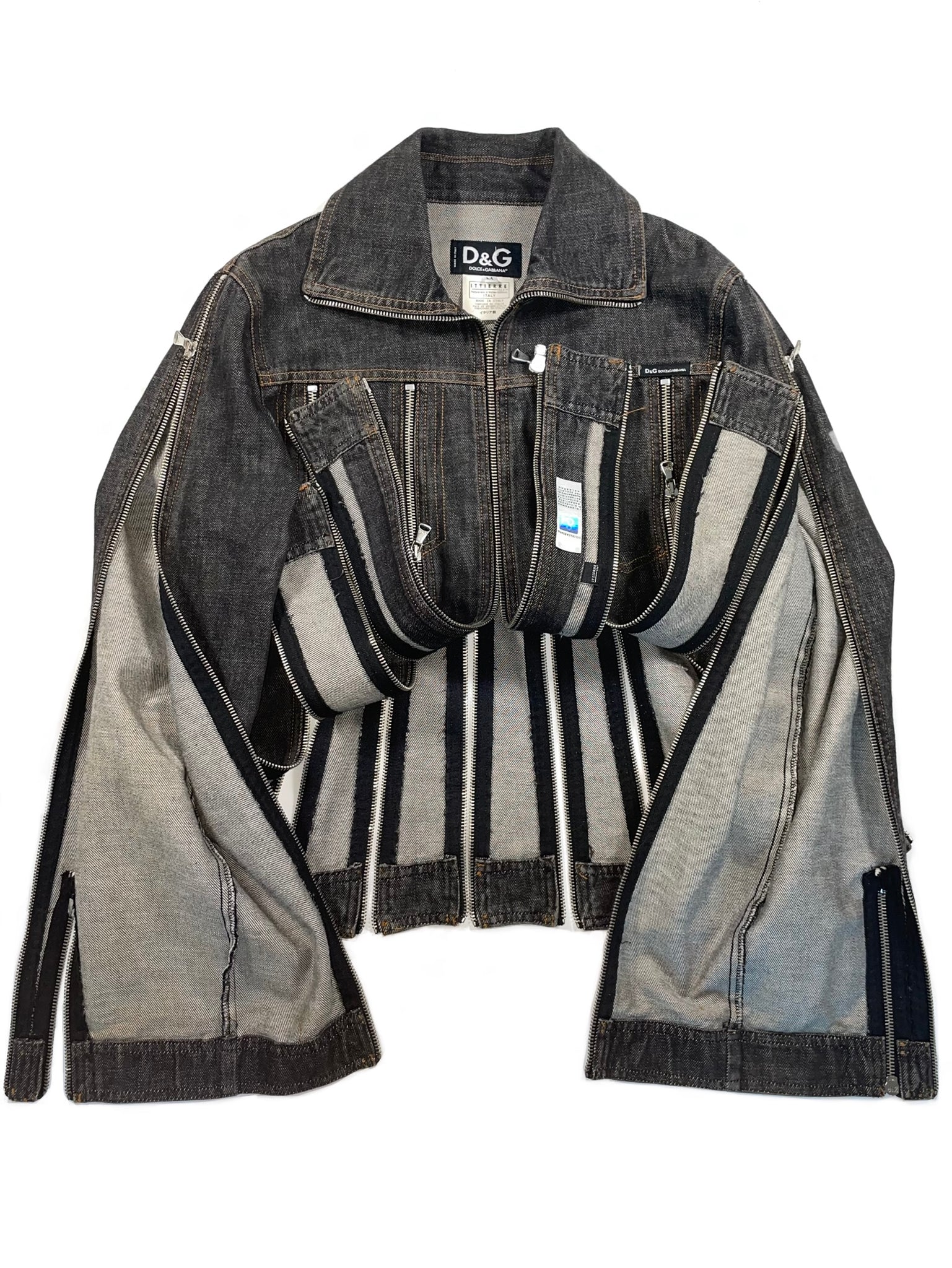 Dolce & Gabbana zipper shredder denim jacket – elevated archives