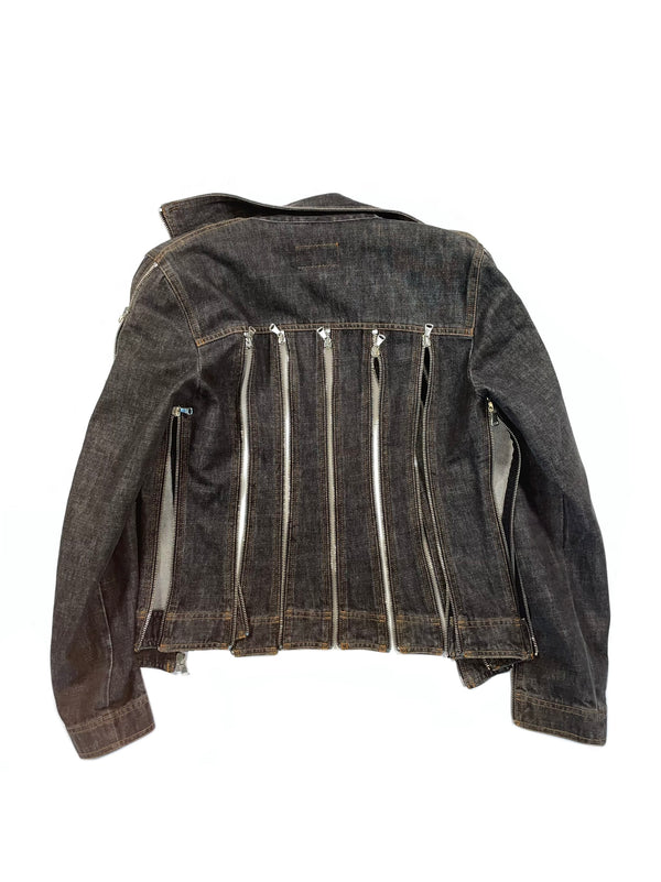 Dolce & Gabbana zipper shredder denim jacket