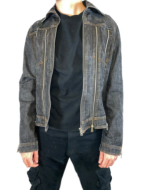 Dolce & Gabbana zipper shredder denim jacket