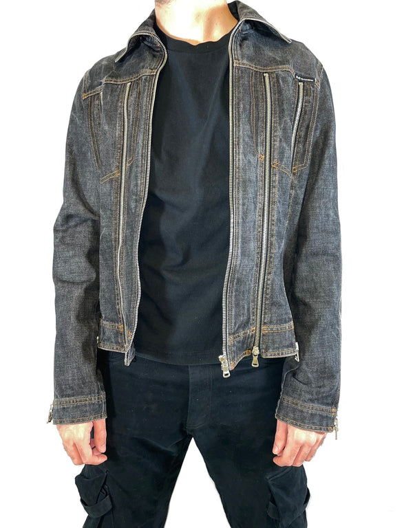 Dolce & Gabbana zipper shredder denim jacket
