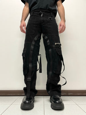 AW2003 Dolce & Gabbana bondage parachute cargo pants