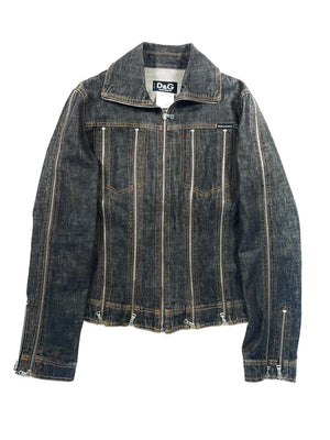 Dolce & Gabbana zipper shredder denim jacket