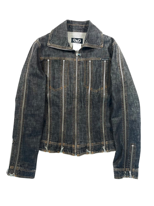 Dolce & Gabbana zipper shredder denim jacket