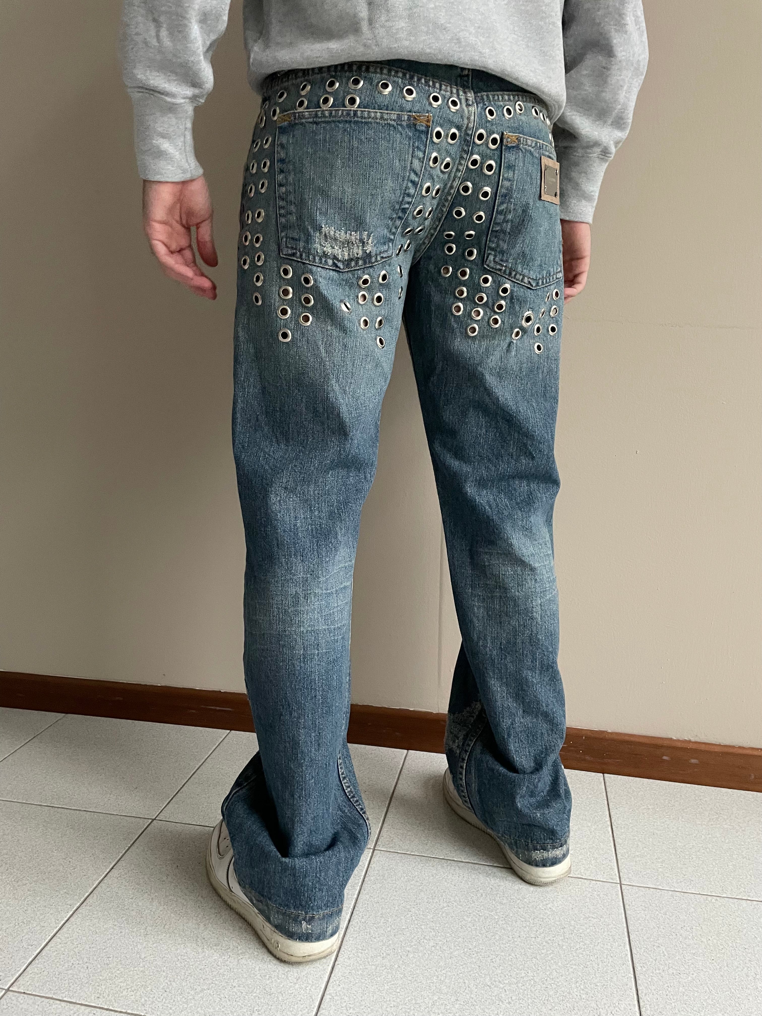 パンツ Dolce & Gabbana 06SS Studs Denim Jeans SS2006 Dolce & Gabbana eyelet studded jeans