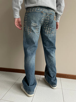 SS2006 Dolce & Gabbana eyelet studded jeans