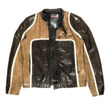 Load image into Gallery viewer, 2000’s Prada brown biker leather jacket
