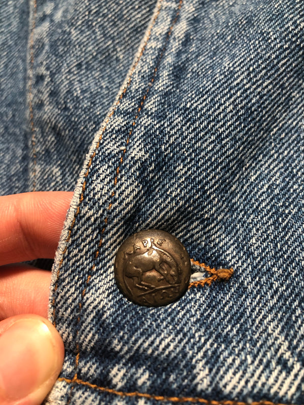 1980s Katharine Hamnett oversize cargo denim jacket