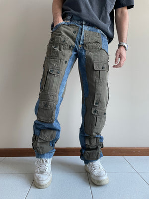 AW2005 Dolce & Gabbana hybrid patchwork cargo jeans