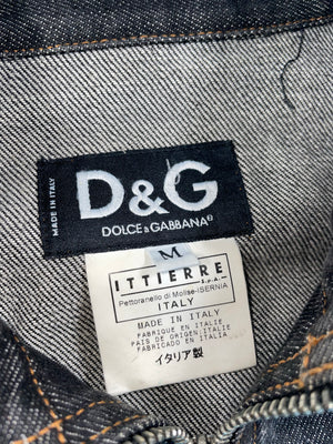 Dolce & Gabbana zipper shredder denim jacket