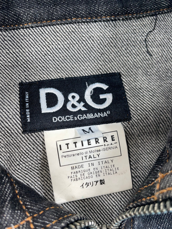 Dolce & Gabbana zipper shredder denim jacket